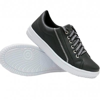 TÊNIS PRETO / COSTURA ZIG ZAG