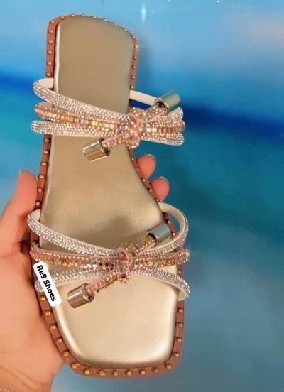 RASTEIRA FLAT DOURADA / LAÇO STRASS
