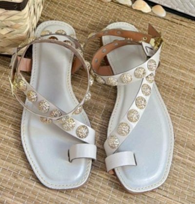 SANDÁLIA FLAT BRANCA / DEDO
